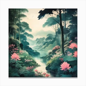 Lotus In The Forest Canvas Print