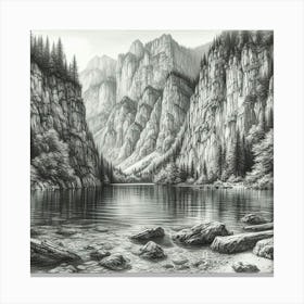 Lake In The Mountains Canvas Print