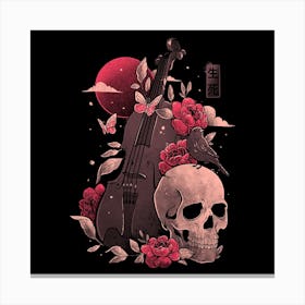 Death And Music Square Canvas Print