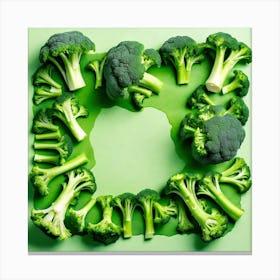 Frame Created From Broccoli On Edges And Nothing In Middle Canvas Print