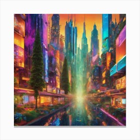 Futuristic Cityscape Canvas Print