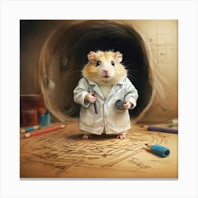 Hamster In A Lab Coat Canvas Print