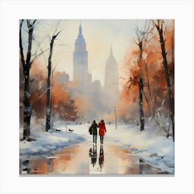 Winter In New York City Canvas Print