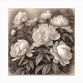 Mass Plantings Of Peonies 15 Canvas Print