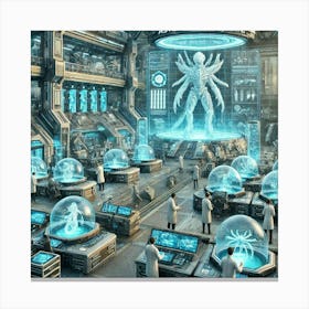 A Detailed Futuristic Scene Depicting The Asterian Canvas Print