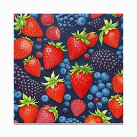 Seamless Pattern With Berries Canvas Print