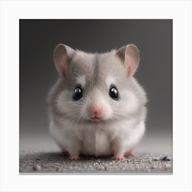 Grey Cute Hamsterwhite Backgroundbig Eyes2047 Concept Art Original Cinematic S 500954910 Canvas Print