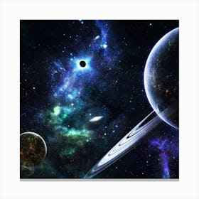 Saturn In Space Canvas Print