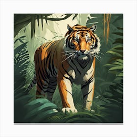 Tiger In The Jungle 14 Canvas Print