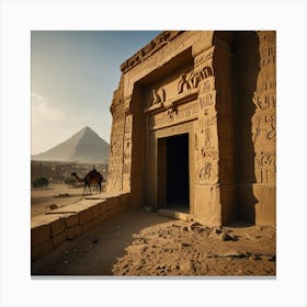 Egyptian Temple In The Desert Canvas Print