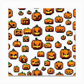 Pixel Pumpkins Canvas Print