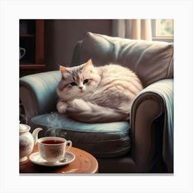 Cat In A Chair Canvas Print