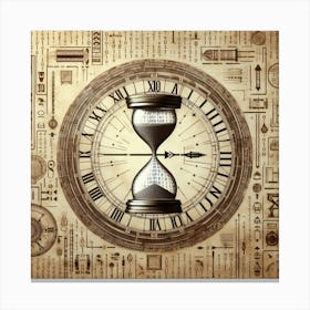Hourglass On A Page Canvas Print
