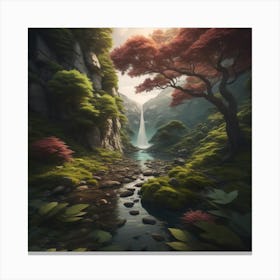 Waterfall In The Forest Canvas Print