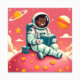 Astronaut Reading A Book 3 Canvas Print