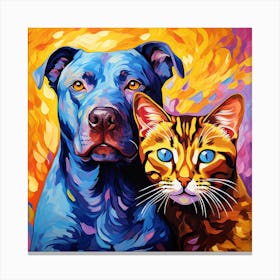 Dog And Cat Painting 3 Canvas Print
