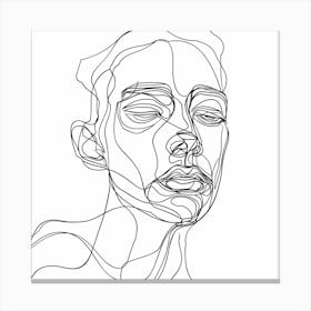 Line Drawing Of A Woman'S Face 2 Canvas Print