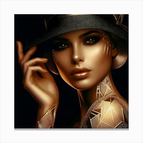 Woman In Hat Canvas Print