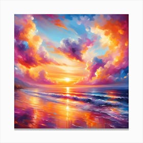 Sunset On The Beach 19 Canvas Print