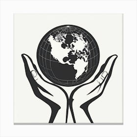 Earth In Hands Canvas Print