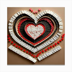 Heart Of Dominoes 1 Canvas Print
