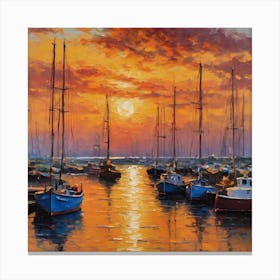 Sunset At The Marina Canvas Print