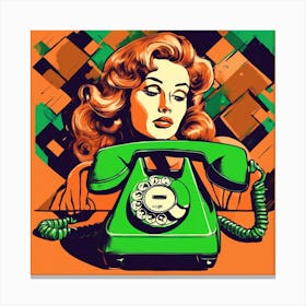 Woman Talking On The Phone Canvas Print