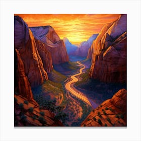 Sunset In Zion 13 Canvas Print