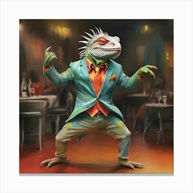 Lizard In A Suit 4 Canvas Print