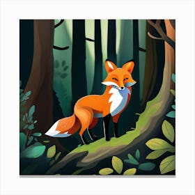 Fox In The Forest 17 Canvas Print