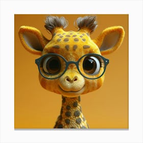 Giraffe With Glasses Canvas Print