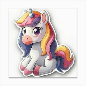 Unicorn Sticker 90 Canvas Print