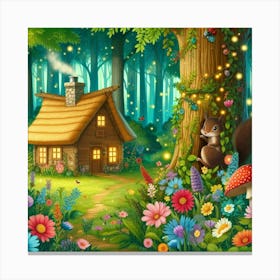 Fairy House In The Forest Canvas Print