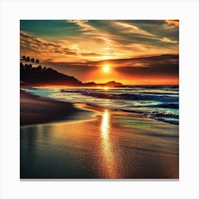 Sunset On The Beach 165 Canvas Print