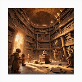Library Of Books Canvas Print