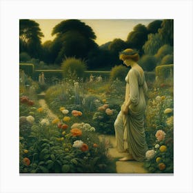 Garden At Dusk 1 Canvas Print