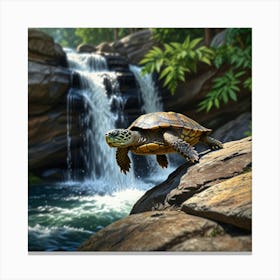 Turtle In The Forest 1 Canvas Print