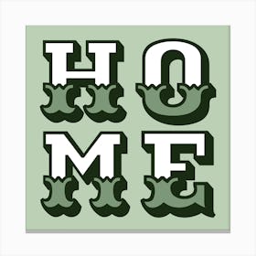 Home Typography Sage Green Canvas Print