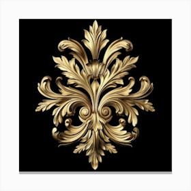 Gold Floral Ornament Canvas Print