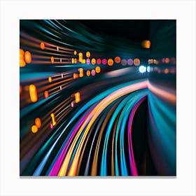 Blurred Lights In A City Canvas Print