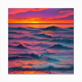 Sunset In The Ocean Canvas Print
