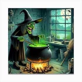 Green Witch 2 Canvas Print