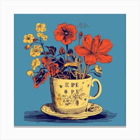 Flowers In A Cup Canvas Print