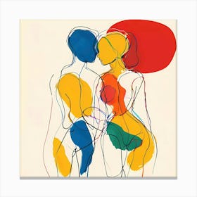 'Lovers' A Minimalistic Lover Couple Canvas Print