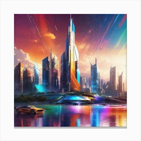 Futuristic Cityscape 80 Canvas Print