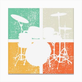 Drummer Drumset Gift Vintage Canvas Print