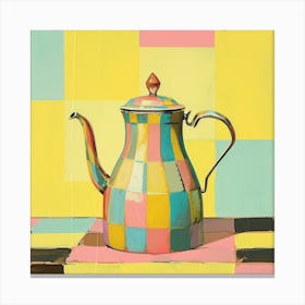 Checkerboard Tea Pot 1 Canvas Print