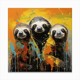 Three Sloths Canvas Print