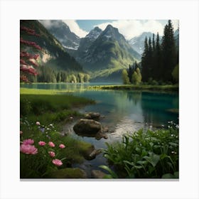 Lake In The Mountains 5 Canvas Print