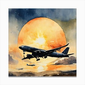 Airplane In Flight Canvas Print